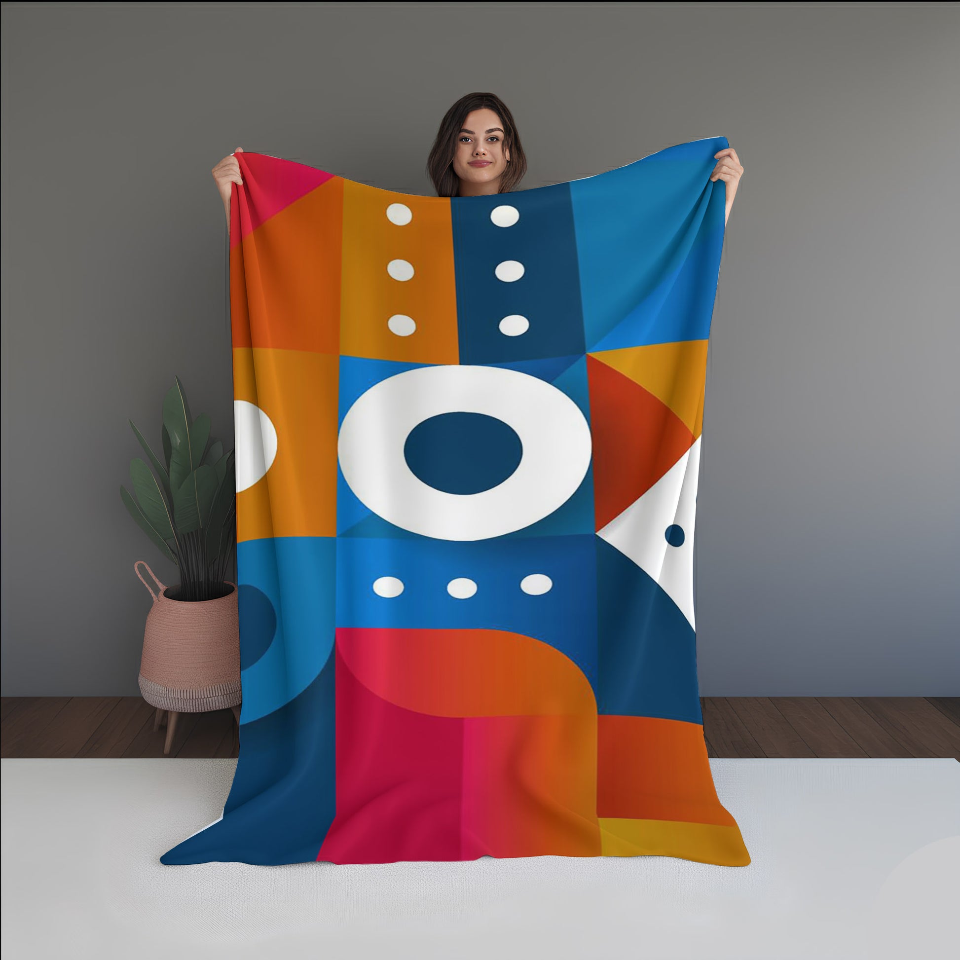 Echo Prism Abstract And Pattern Doormats dual-sided blanket, featuring modern stitched patterns and soft, reversible micro-fiber fabric.