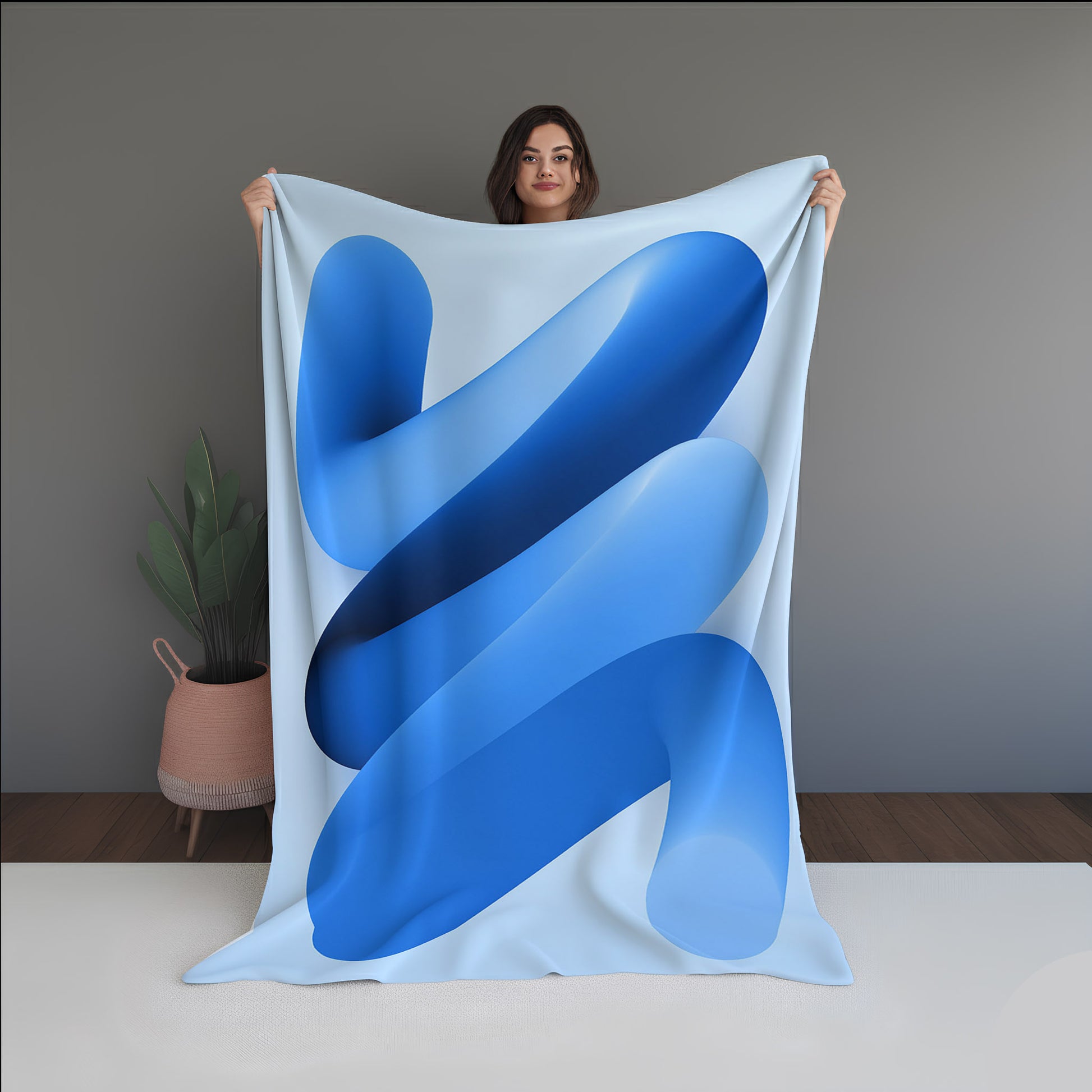 Ember Thread Abstract And Pattern Doormats dual-sided blanket, featuring modern stitched patterns and soft, reversible micro-fiber fabric.