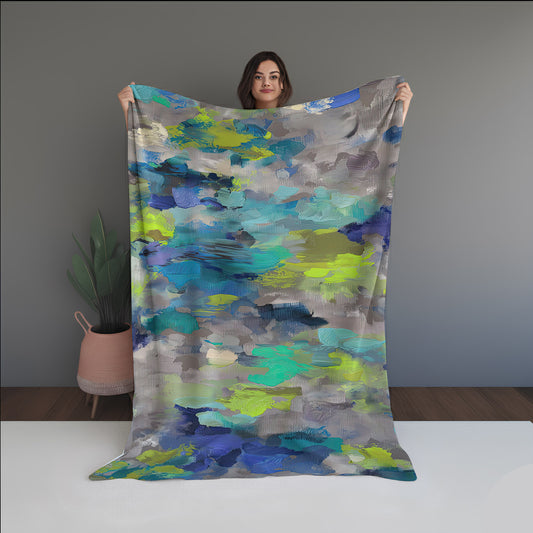 Floral Dust Abstract And Pattern Doormats dual-sided blanket, featuring modern stitched patterns and soft, reversible micro-fiber fabric.