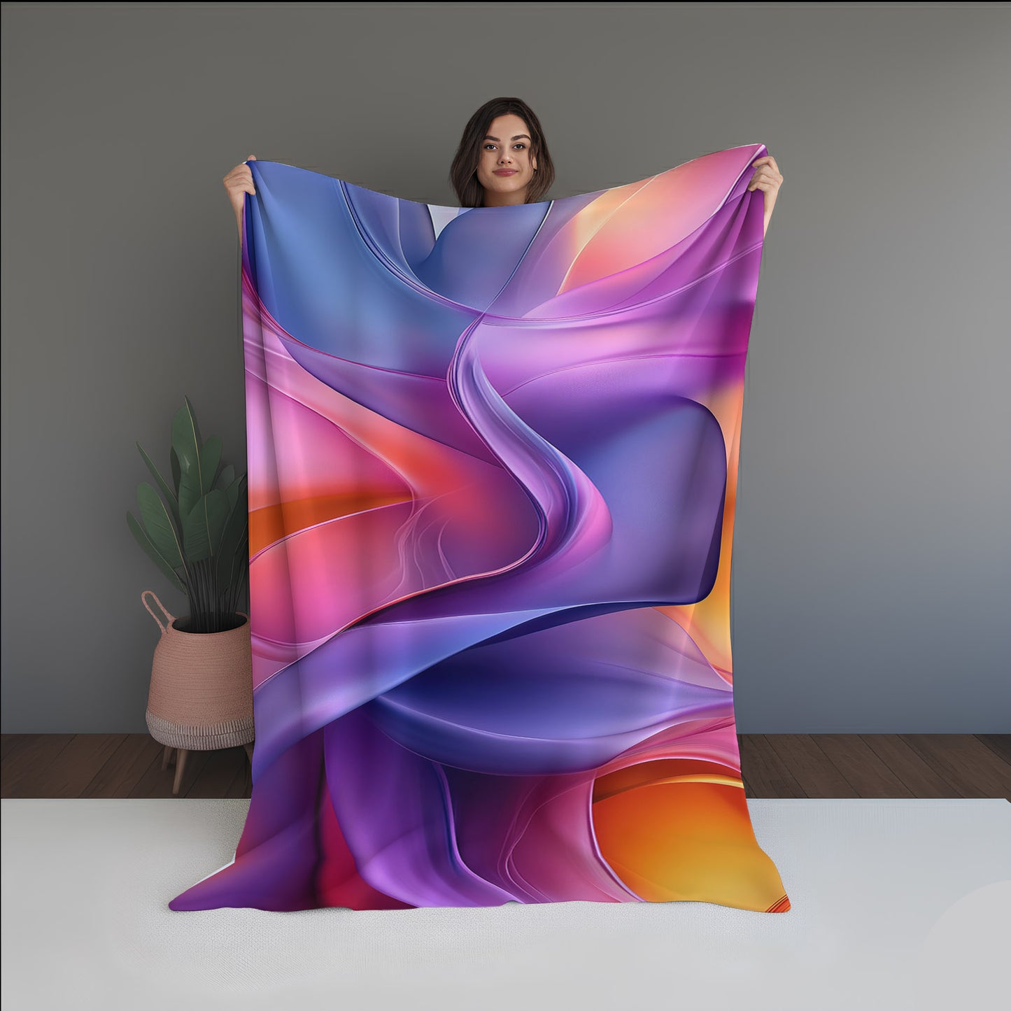 Forest Echo Abstract And Pattern Doormats dual-sided blanket, featuring modern stitched patterns and soft, reversible micro-fiber fabric.