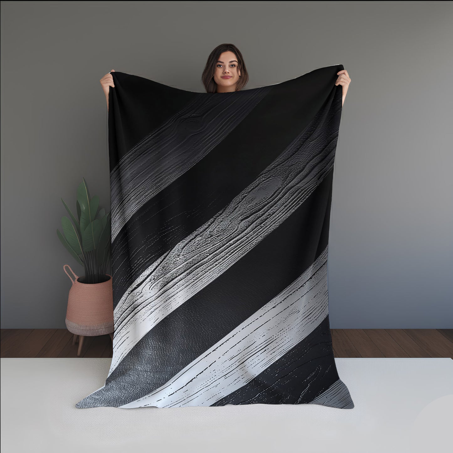 Fragmented Dream Abstract And Pattern Doormats dual-sided blanket, featuring modern stitched patterns and soft, reversible micro-fiber fabric.