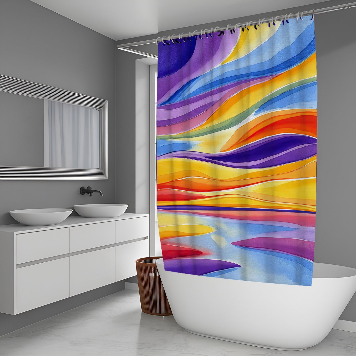 Framed Mist Abstract And Pattern Shower Curtains