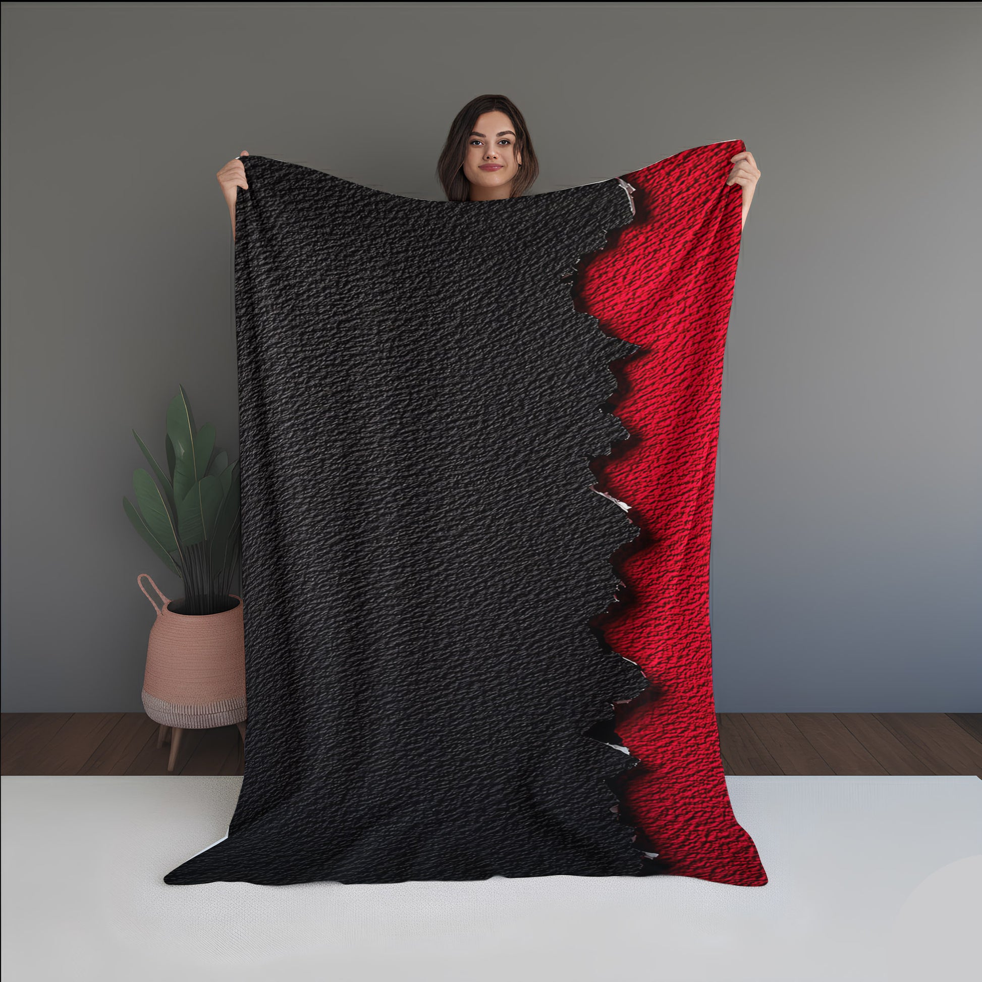 Frost Bloom Abstract And Pattern Doormats dual-sided blanket, featuring modern stitched patterns and soft, reversible micro-fiber fabric.