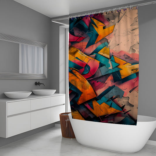 Frost Pixel Abstract And Pattern Shower Curtains