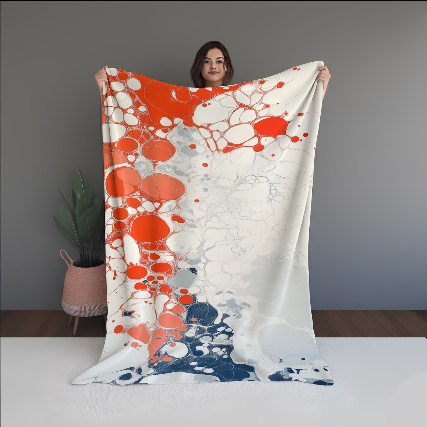 Frost Thread Abstract And Pattern Doormats dual-sided blanket, featuring modern stitched patterns and soft, reversible micro-fiber fabric.