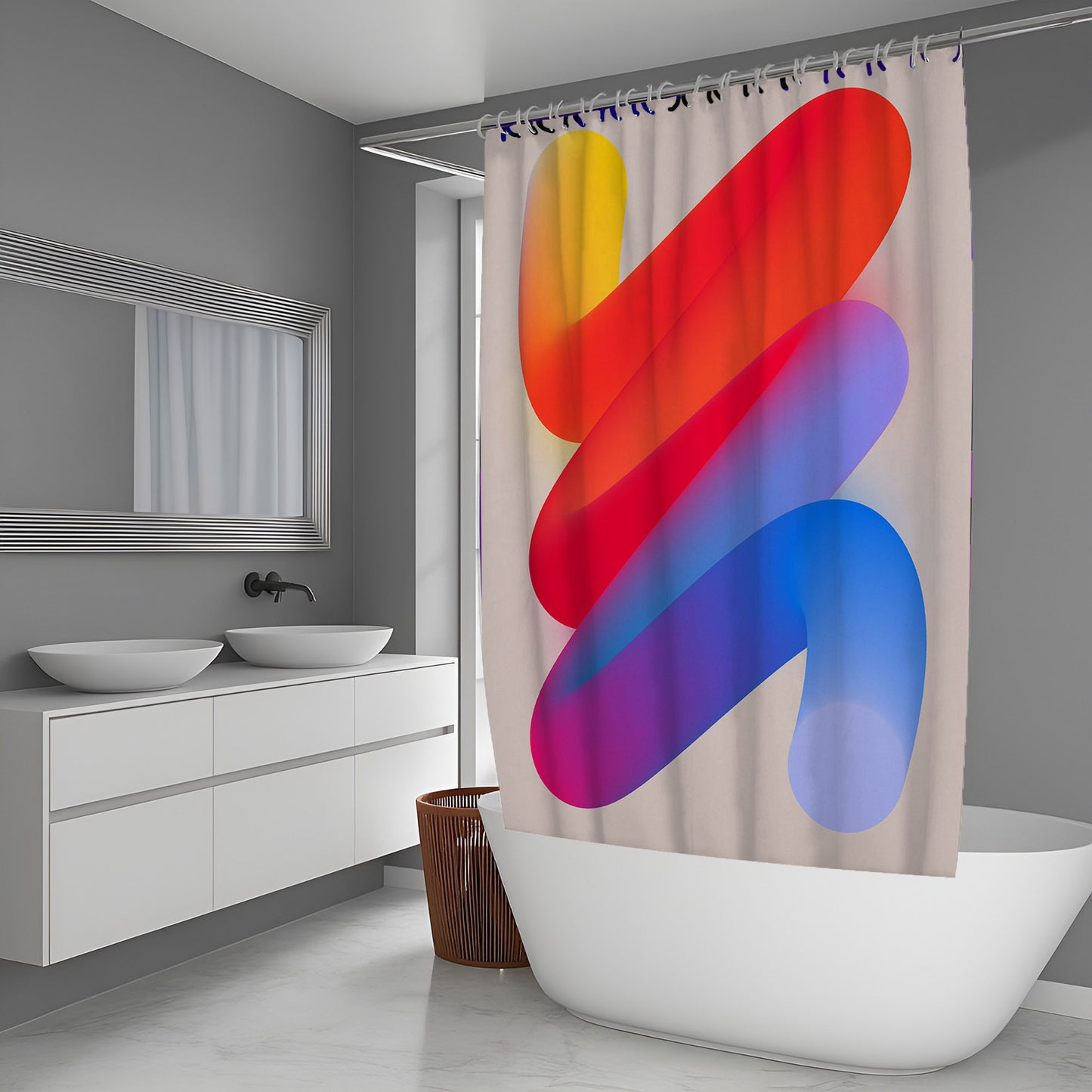 Frozen Echo Abstract And Pattern Shower Curtains