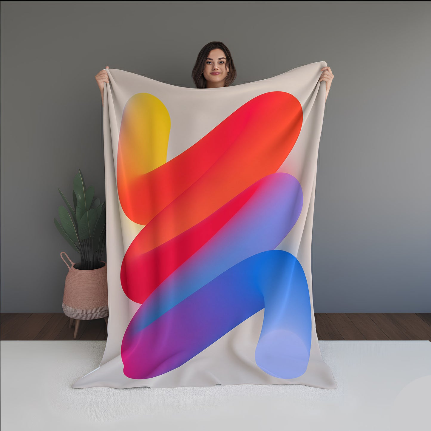 Frozen Echo Abstract And Pattern Doormats dual-sided blanket, featuring modern stitched patterns and soft, reversible micro-fiber fabric.