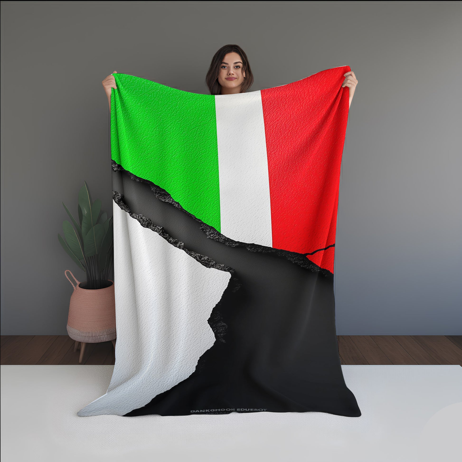 Frozen Sand Abstract And Pattern Doormats dual-sided blanket, featuring modern stitched patterns and soft, reversible micro-fiber fabric.