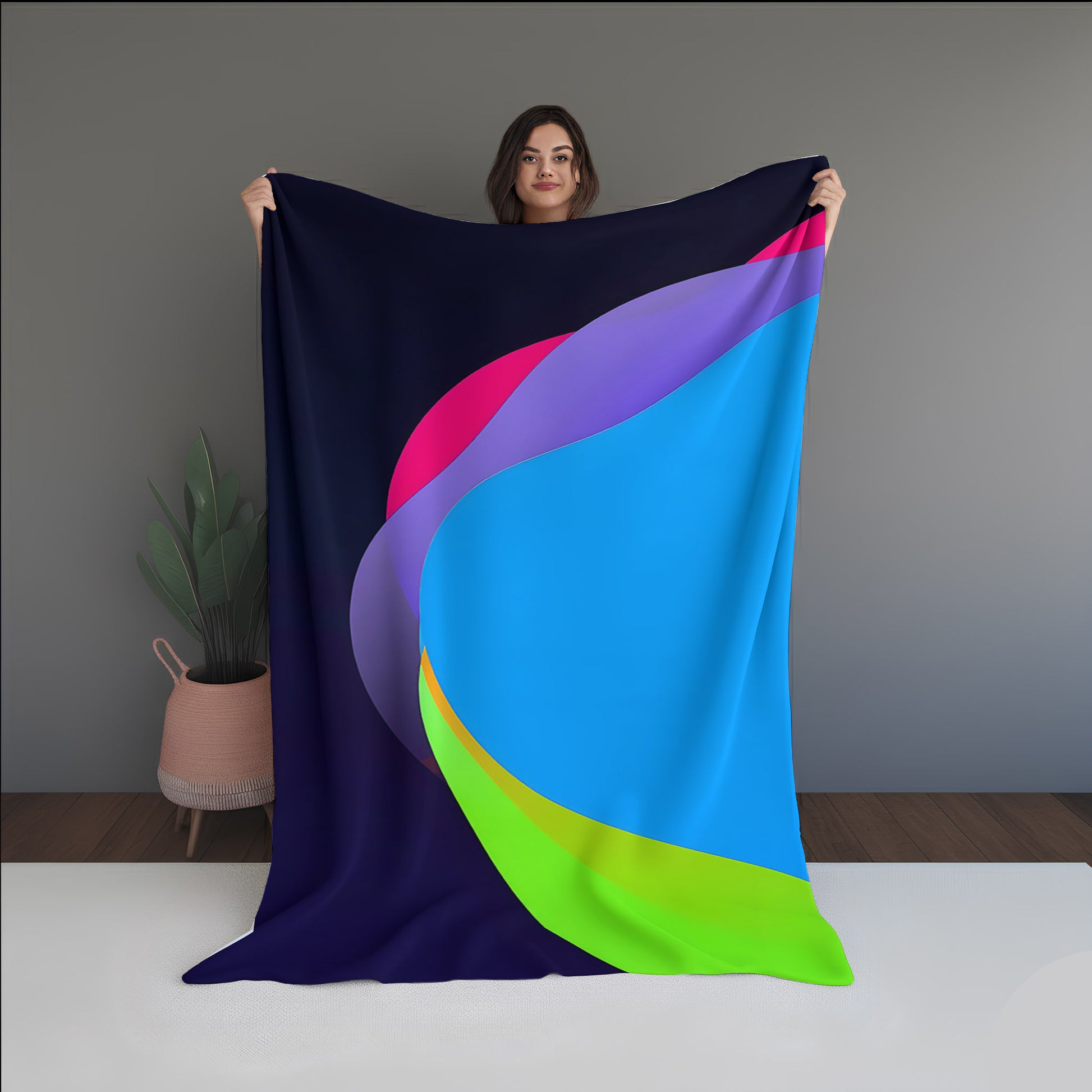 Galaxy Root Abstract And Pattern Doormats dual-sided blanket, featuring modern stitched patterns and soft, reversible micro-fiber fabric.