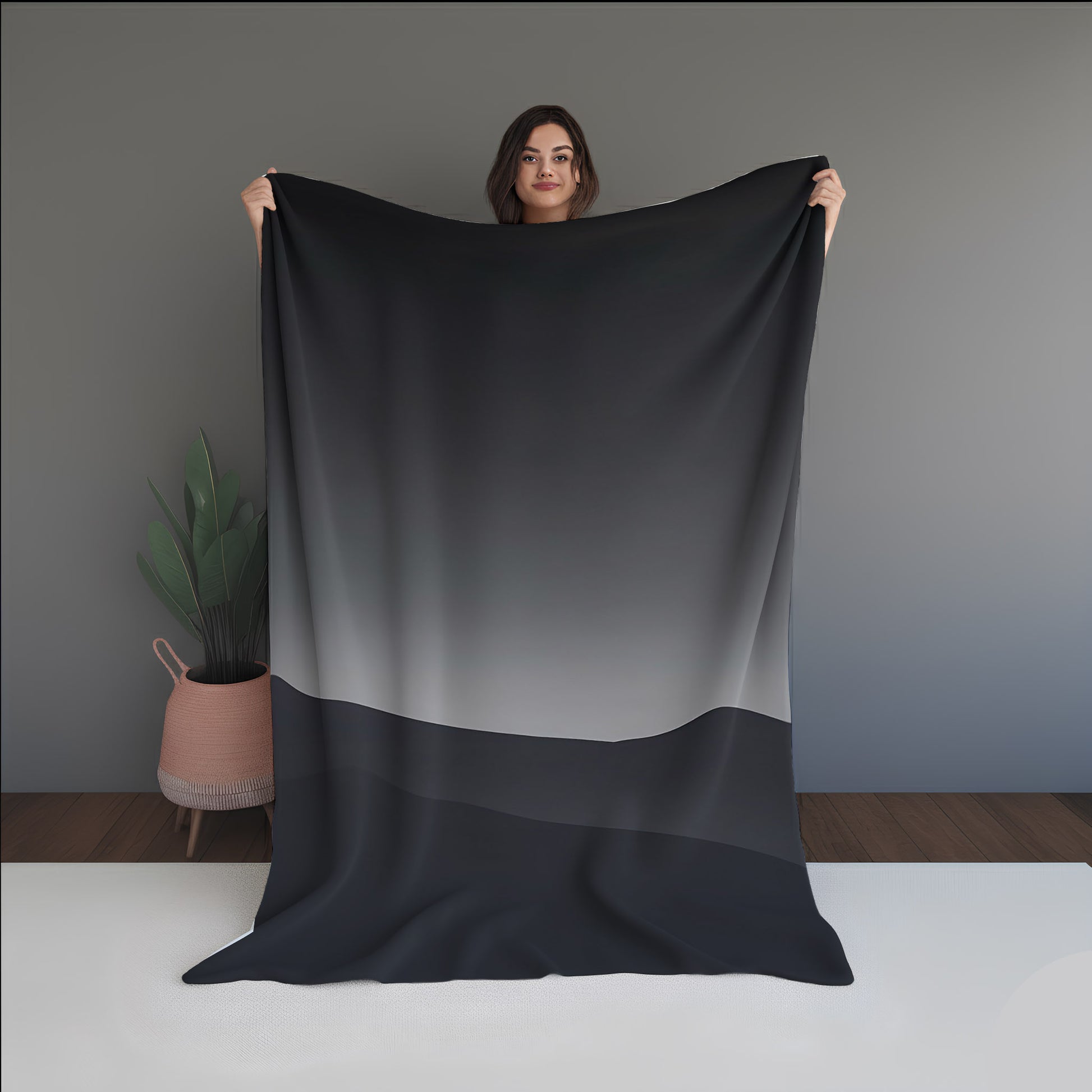 Glimmer Moss Abstract And Pattern Doormats dual-sided blanket, featuring modern stitched patterns and soft, reversible micro-fiber fabric.