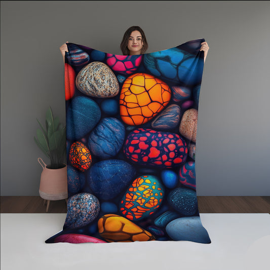 Glow Mist Abstract And Pattern Doormats dual-sided blanket, featuring modern stitched patterns and soft, reversible micro-fiber fabric.