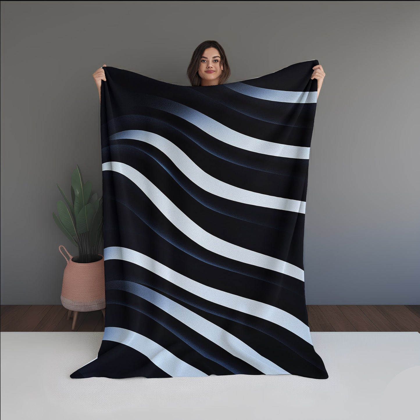 Grass Pixel Abstract And Pattern Doormats dual-sided blanket, featuring modern stitched patterns and soft, reversible micro-fiber fabric.