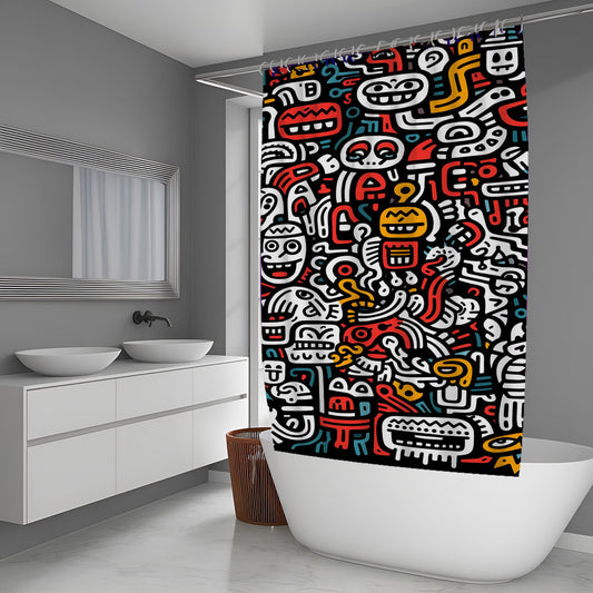 Hazel Doodle Shower Curtains
