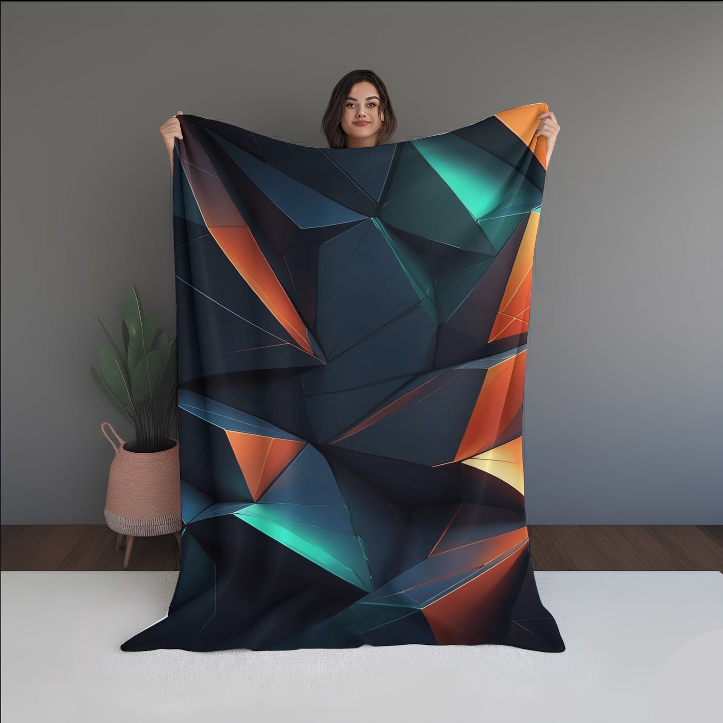 Holo Roots Abstract And Pattern Doormats dual-sided blanket, featuring modern stitched patterns and soft, reversible micro-fiber fabric.