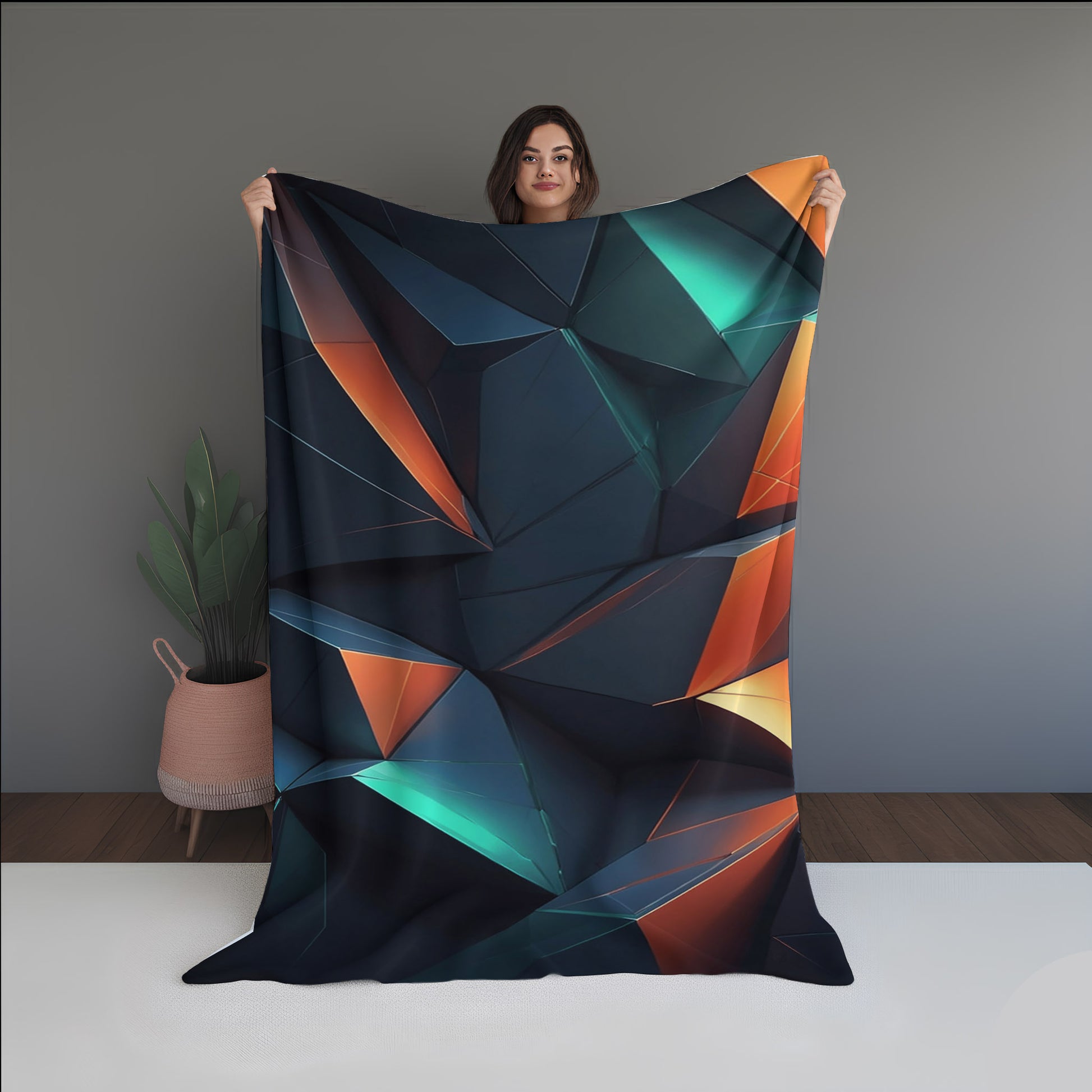 Holo Roots Abstract And Pattern Doormats dual-sided blanket, featuring modern stitched patterns and soft, reversible micro-fiber fabric.