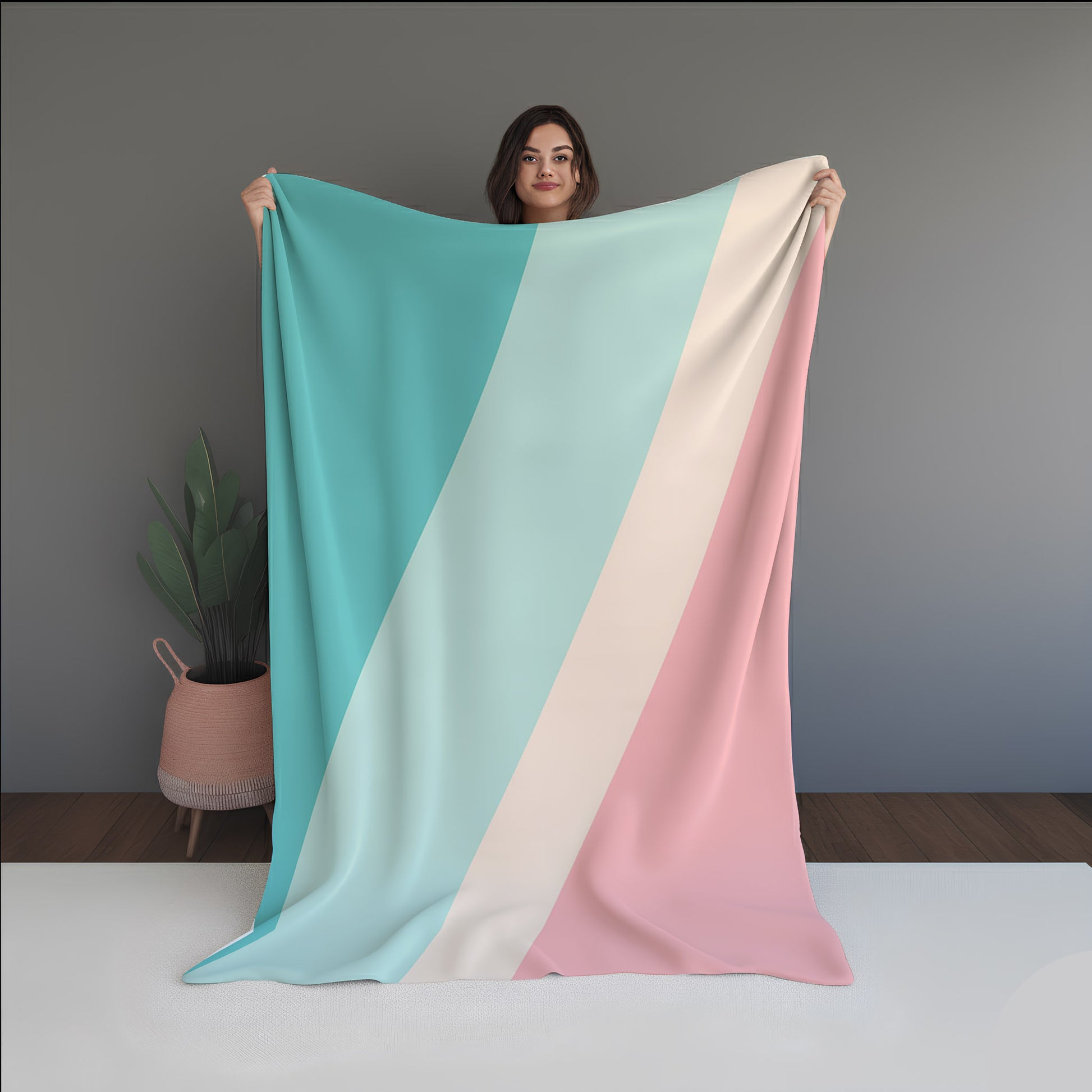 Hologram Pollen Abstract And Pattern Doormats dual-sided blanket, featuring modern stitched patterns and soft, reversible micro-fiber fabric.