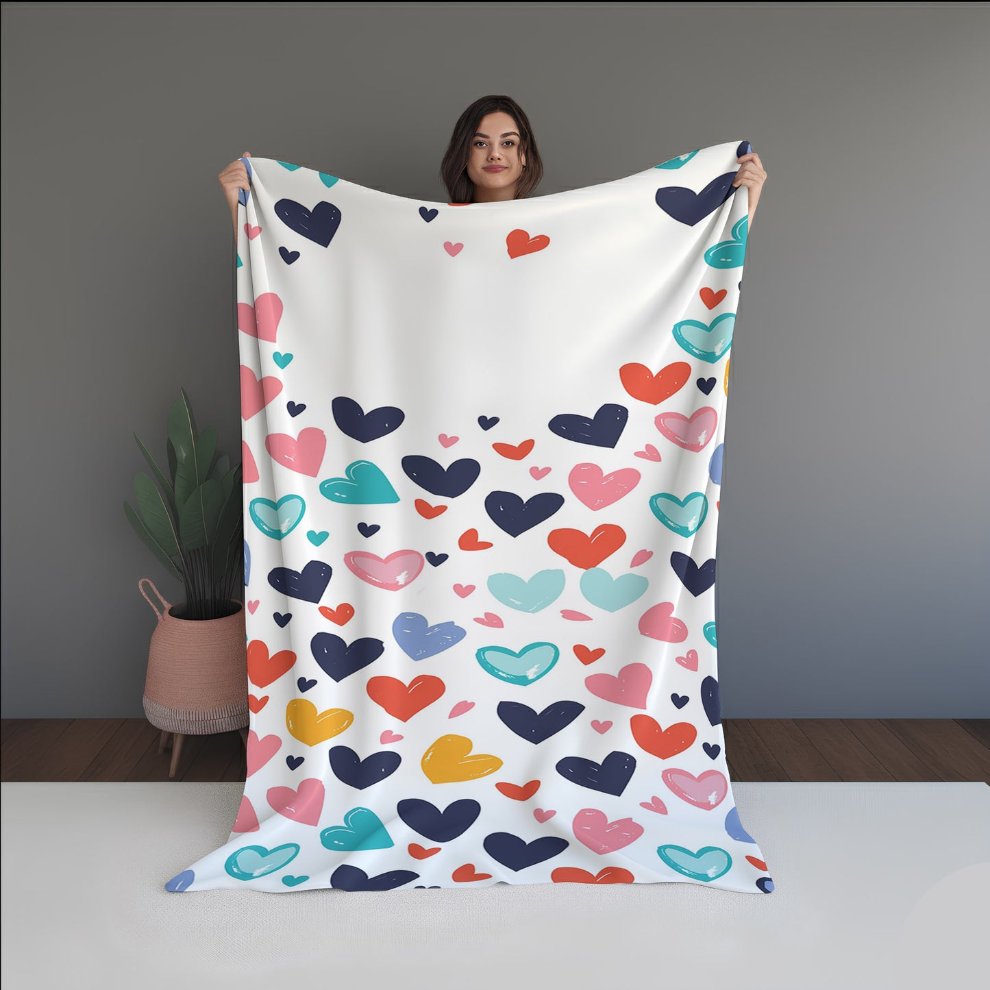 Love Colorfull Abstract And Pattern Doormats dual-sided blanket, featuring modern stitched patterns and soft, reversible micro-fiber fabric.