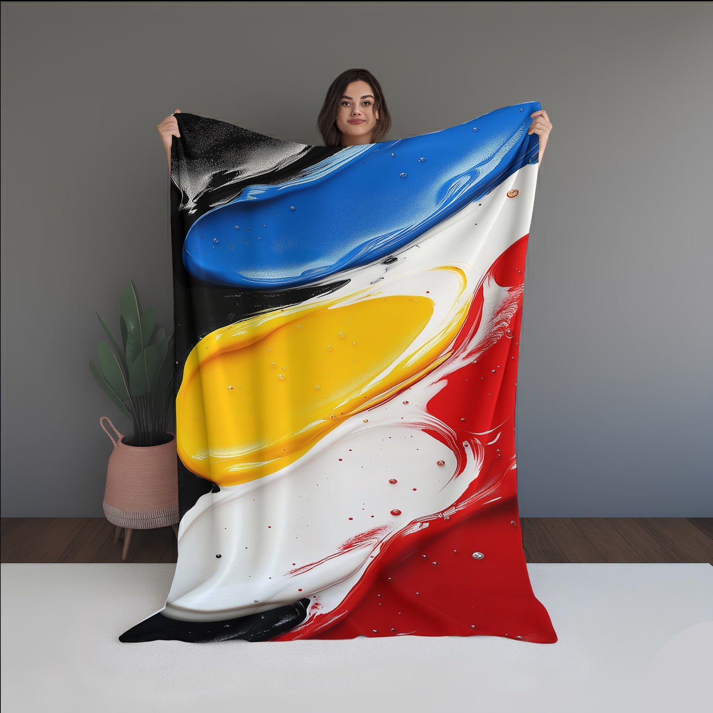 Luminous Mist Abstract And Pattern Doormats dual-sided blanket, featuring modern stitched patterns and soft, reversible micro-fiber fabric.