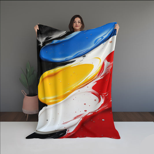 Luminous Mist Abstract And Pattern Doormats dual-sided blanket, featuring modern stitched patterns and soft, reversible micro-fiber fabric.