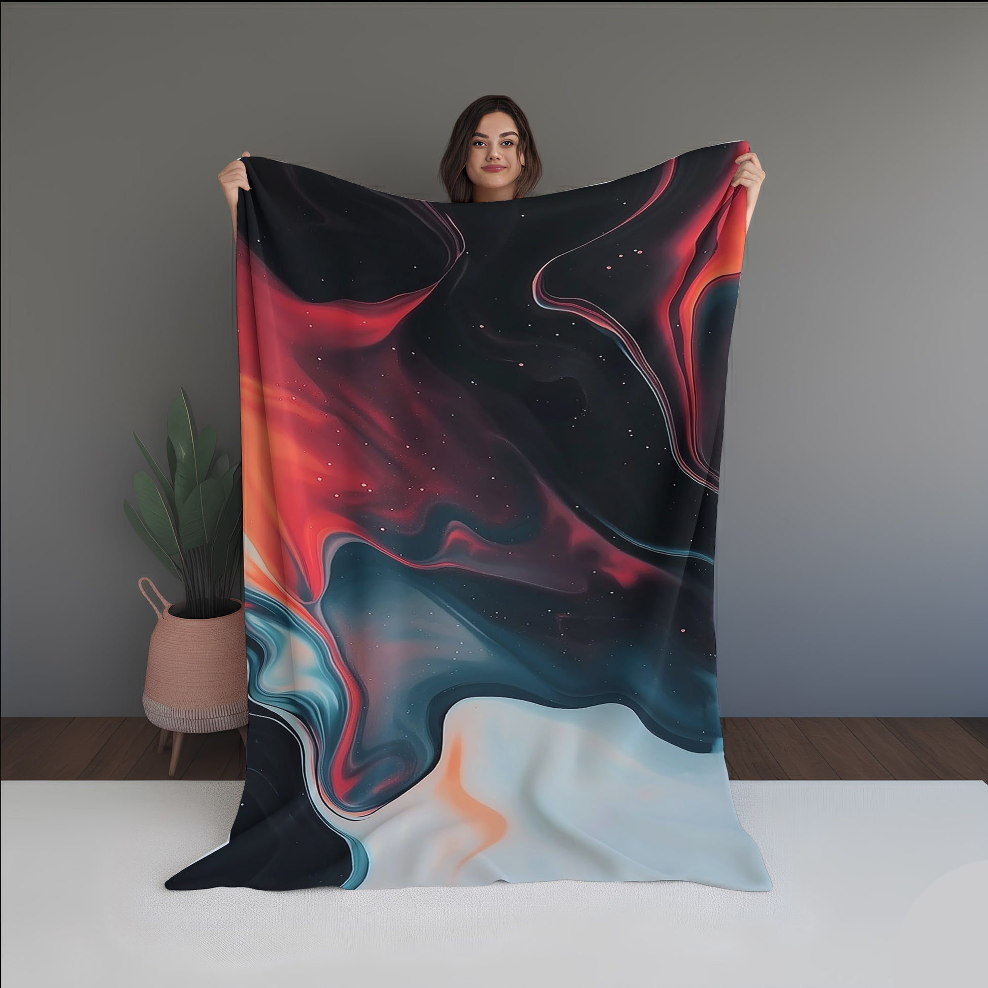 Memory Pulse Abstract And Pattern Doormats dual-sided blanket, featuring modern stitched patterns and soft, reversible micro-fiber fabric.