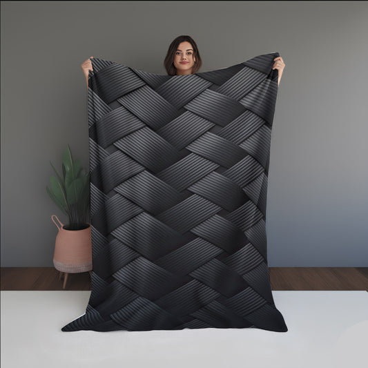 Neon Dusk Abstract And Pattern Doormats dual-sided blanket, featuring modern stitched patterns and soft, reversible micro-fiber fabric.