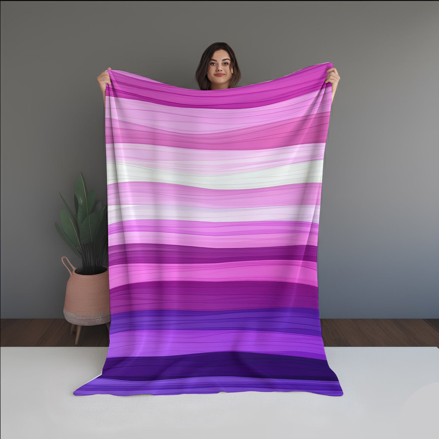 Night Bloom Abstract And Pattern Doormats dual-sided blanket, featuring modern stitched patterns and soft, reversible micro-fiber fabric.