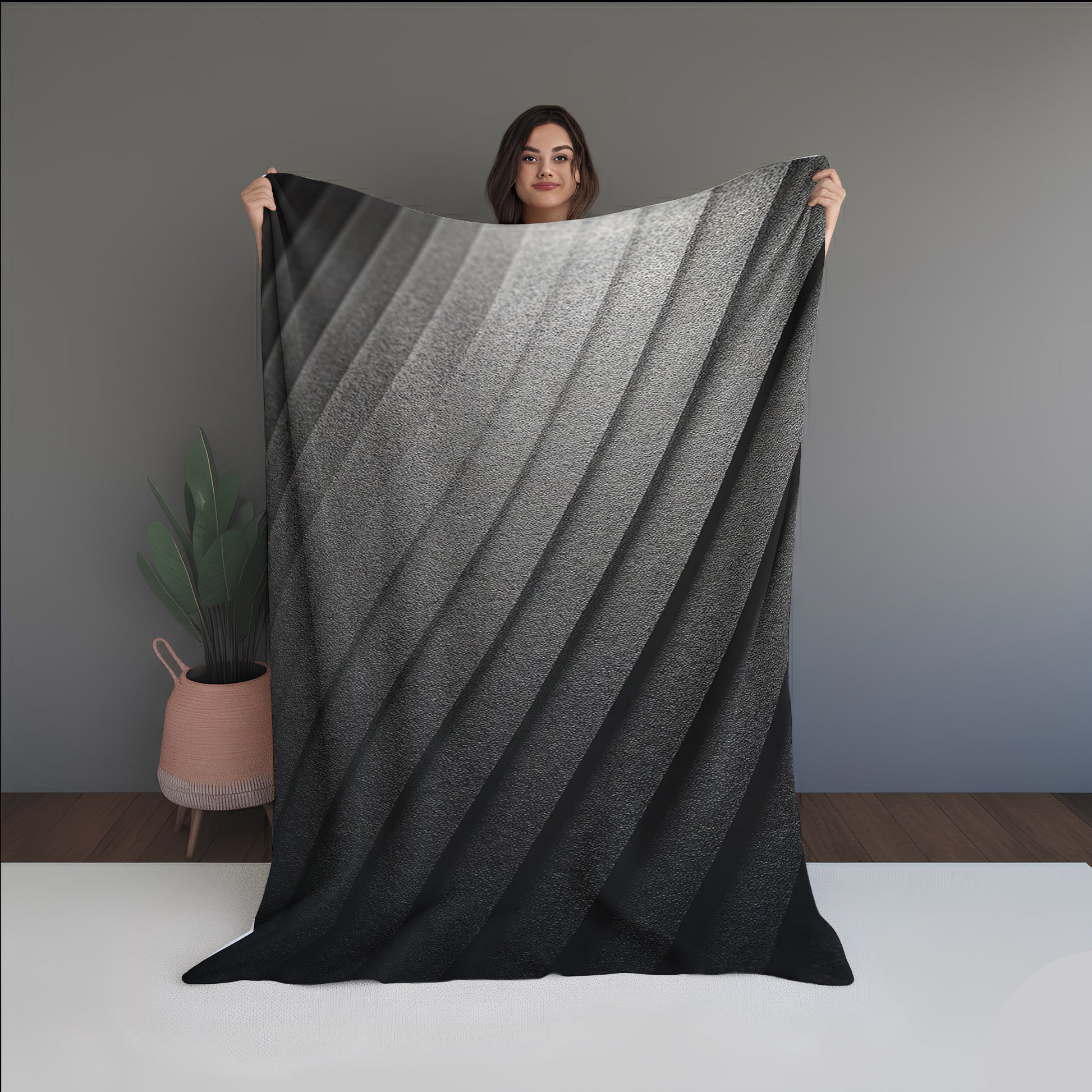 Night Petal Abstract And Pattern Doormats dual-sided blanket, featuring modern stitched patterns and soft, reversible micro-fiber fabric.