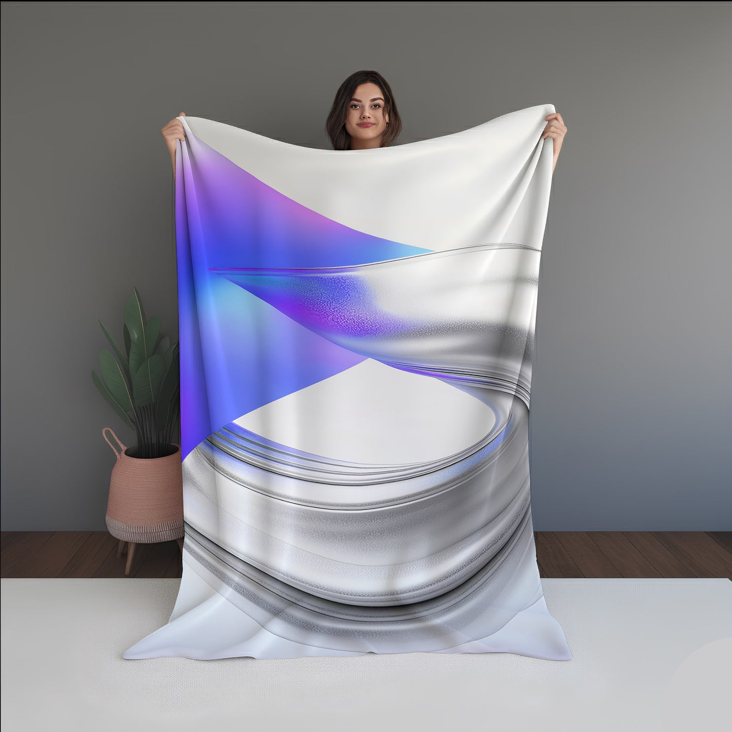 Noise Bloom Abstract And Pattern Doormats dual-sided blanket, featuring modern stitched patterns and soft, reversible micro-fiber fabric.