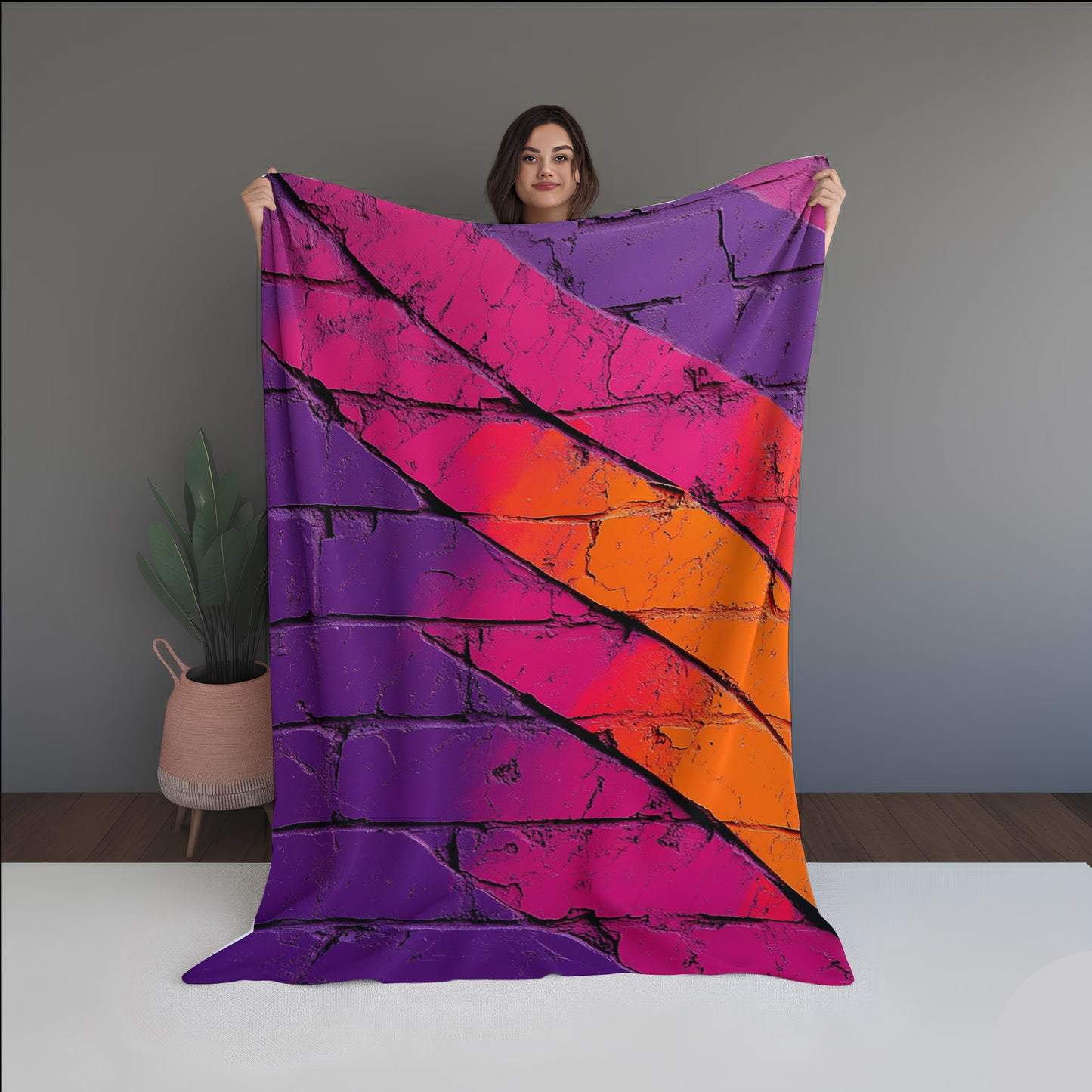 Noise Meadow Abstract And Pattern Doormats dual-sided blanket, featuring modern stitched patterns and soft, reversible micro-fiber fabric.