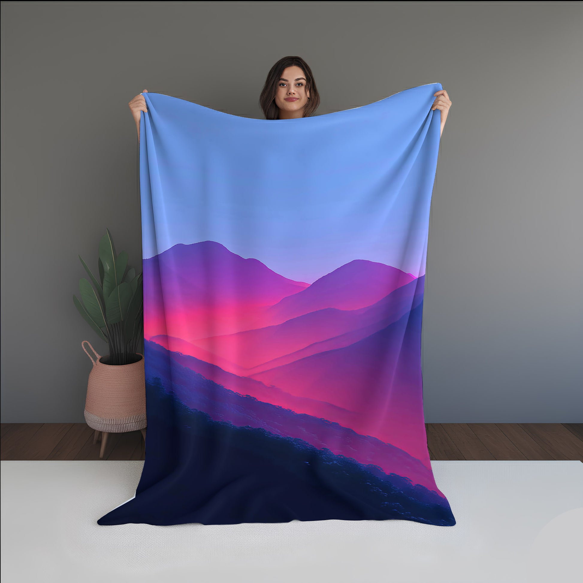 Organic Pixel Abstract And Pattern Doormats dual-sided blanket, featuring modern stitched patterns and soft, reversible micro-fiber fabric.