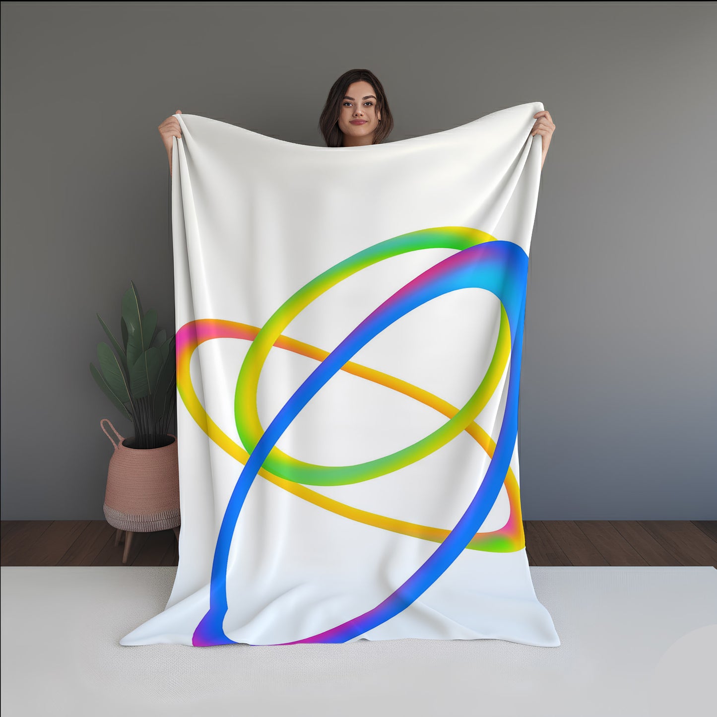 Pastel Frost Abstract And Pattern Doormats dual-sided blanket, featuring modern stitched patterns and soft, reversible micro-fiber fabric.