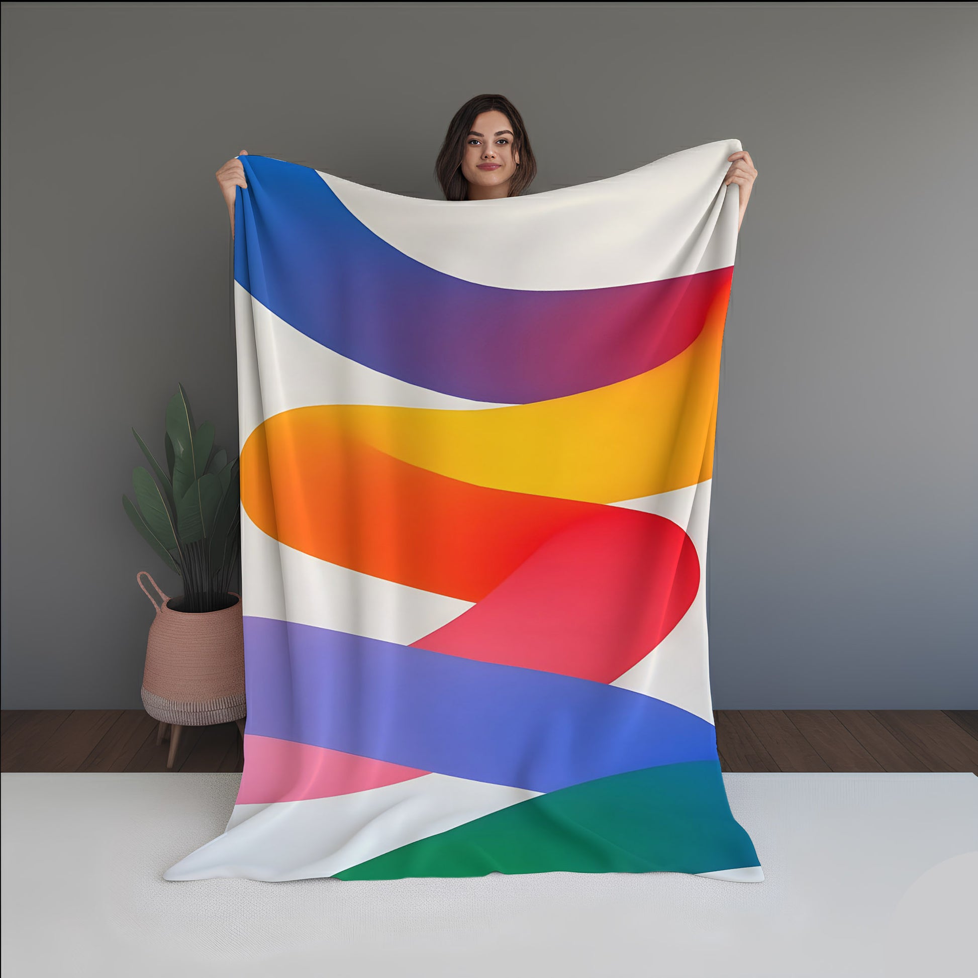 Pattern Stream Abstract And Pattern Doormats dual-sided blanket, featuring modern stitched patterns and soft, reversible micro-fiber fabric.