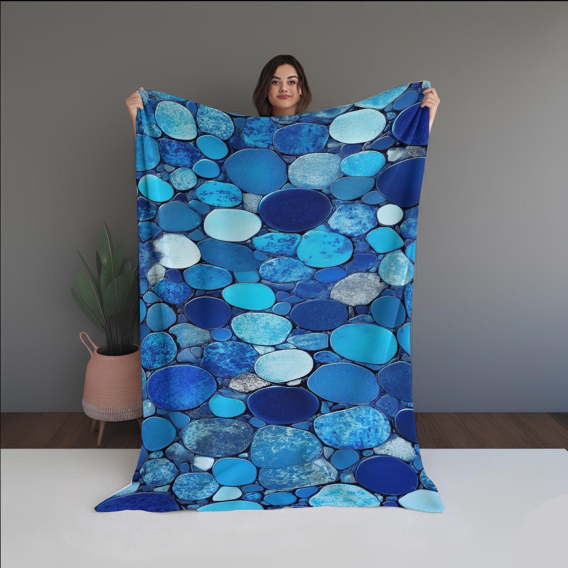 Pixel Ember Abstract And Pattern Doormats dual-sided blanket, featuring modern stitched patterns and soft, reversible micro-fiber fabric.