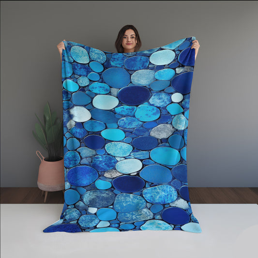 Pixel Ember Abstract And Pattern Doormats dual-sided blanket, featuring modern stitched patterns and soft, reversible micro-fiber fabric.