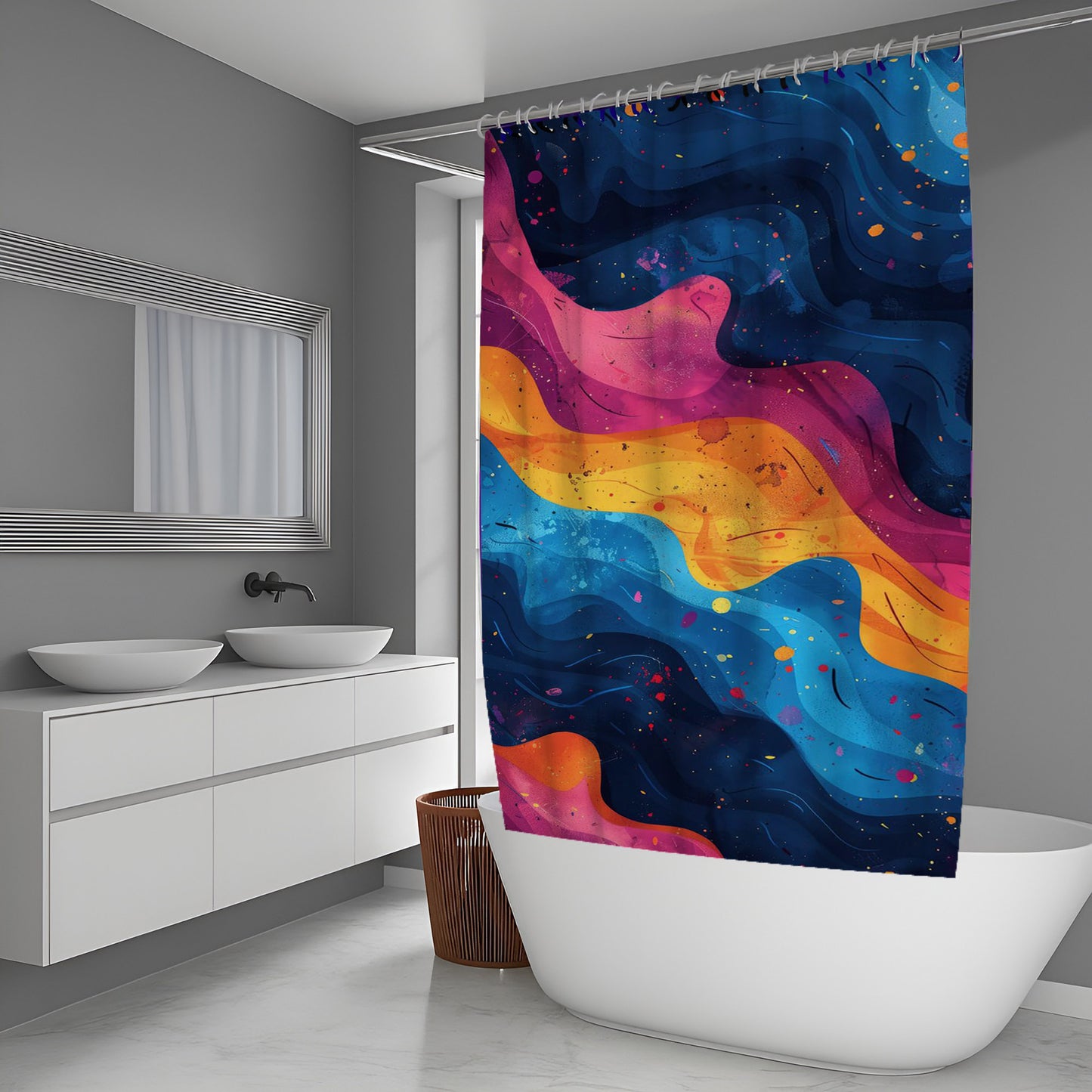 Pixel Moss Abstract And Pattern Shower Curtains