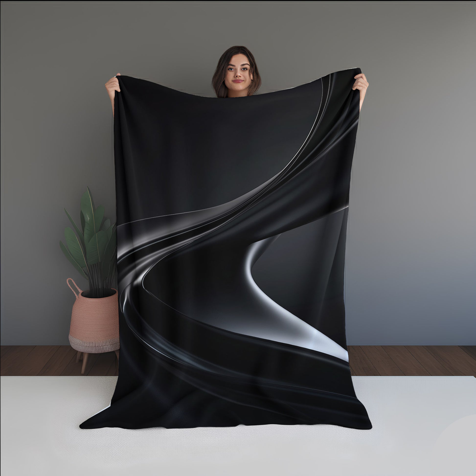 Plasma Bloom Abstract And Pattern Doormats dual-sided blanket, featuring modern stitched patterns and soft, reversible micro-fiber fabric.