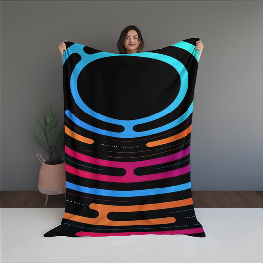 Plasma Mist Abstract And Pattern Doormats dual-sided blanket, featuring modern stitched patterns and soft, reversible micro-fiber fabric.