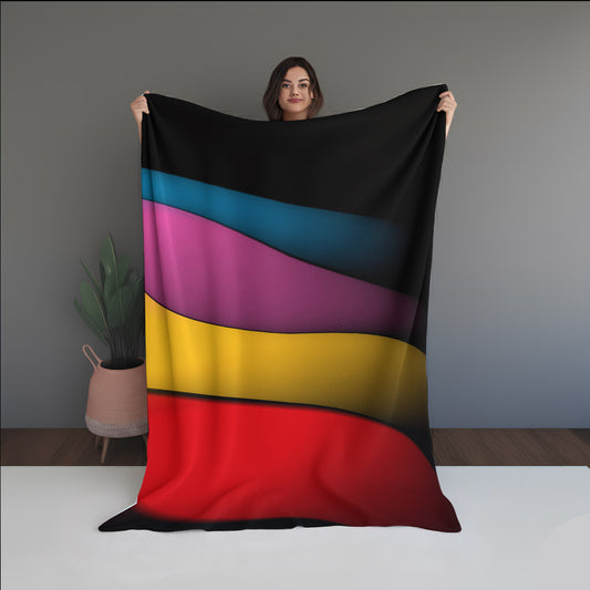 Polar Halo Abstract And Pattern Doormats dual-sided blanket, featuring modern stitched patterns and soft, reversible micro-fiber fabric.