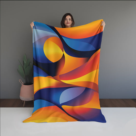 Quiet Neon Abstract And Pattern Doormats dual-sided blanket, featuring modern stitched patterns and soft, reversible micro-fiber fabric.