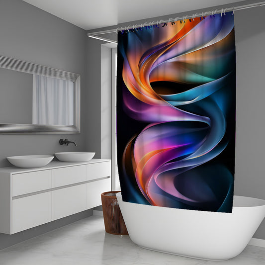 Rust Pulse Abstract And Pattern Shower Curtains