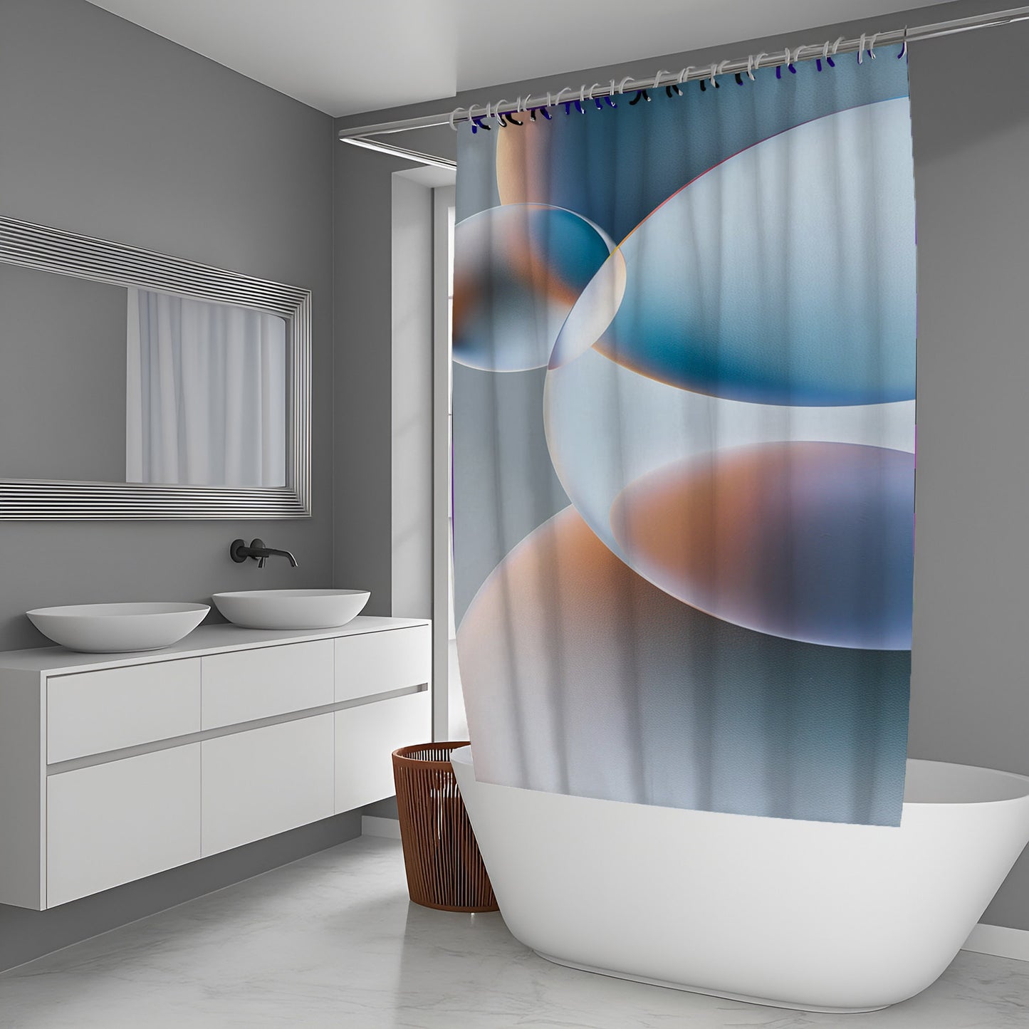 Snow Static Abstract And Pattern Shower Curtains