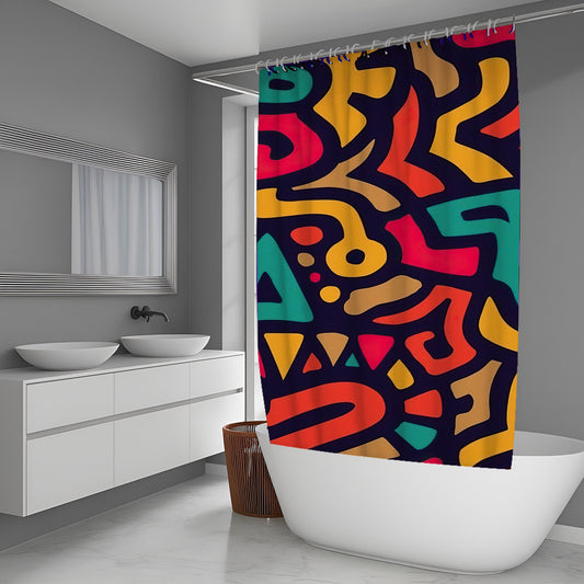 Snowball Doodle Shower Curtains