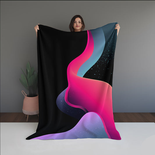 Soft Radiant Abstract And Pattern Doormats dual-sided blanket, featuring modern stitched patterns and soft, reversible micro-fiber fabric.