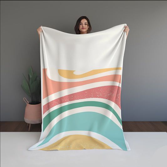 Solar Dust Abstract And Pattern Doormats dual-sided blanket, featuring modern stitched patterns and soft, reversible micro-fiber fabric.