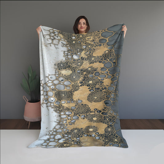 Space Thread Abstract And Pattern Doormats dual-sided blanket, featuring modern stitched patterns and soft, reversible micro-fiber fabric.