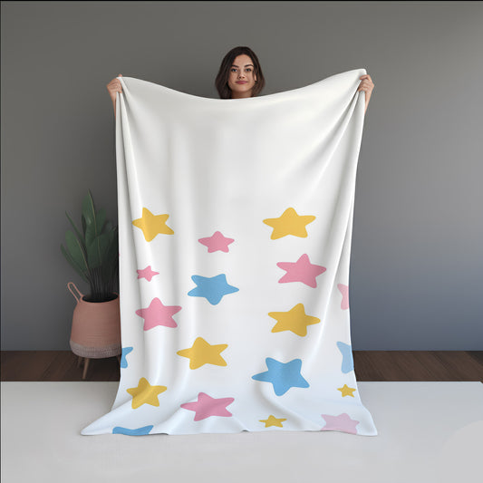 Star Colorfull Abstract And Pattern Doormats dual-sided blanket, featuring modern stitched patterns and soft, reversible micro-fiber fabric.