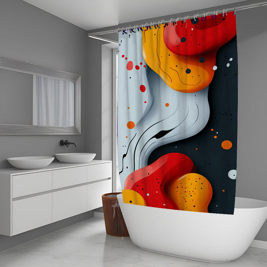 Sun Fracture Abstract And Pattern Shower Curtains