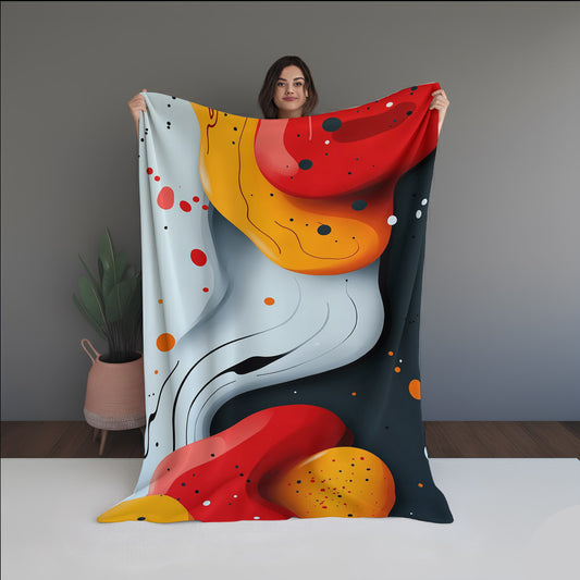 Sun Fracture Abstract And Pattern Doormats dual-sided blanket, featuring modern stitched patterns and soft, reversible micro-fiber fabric.