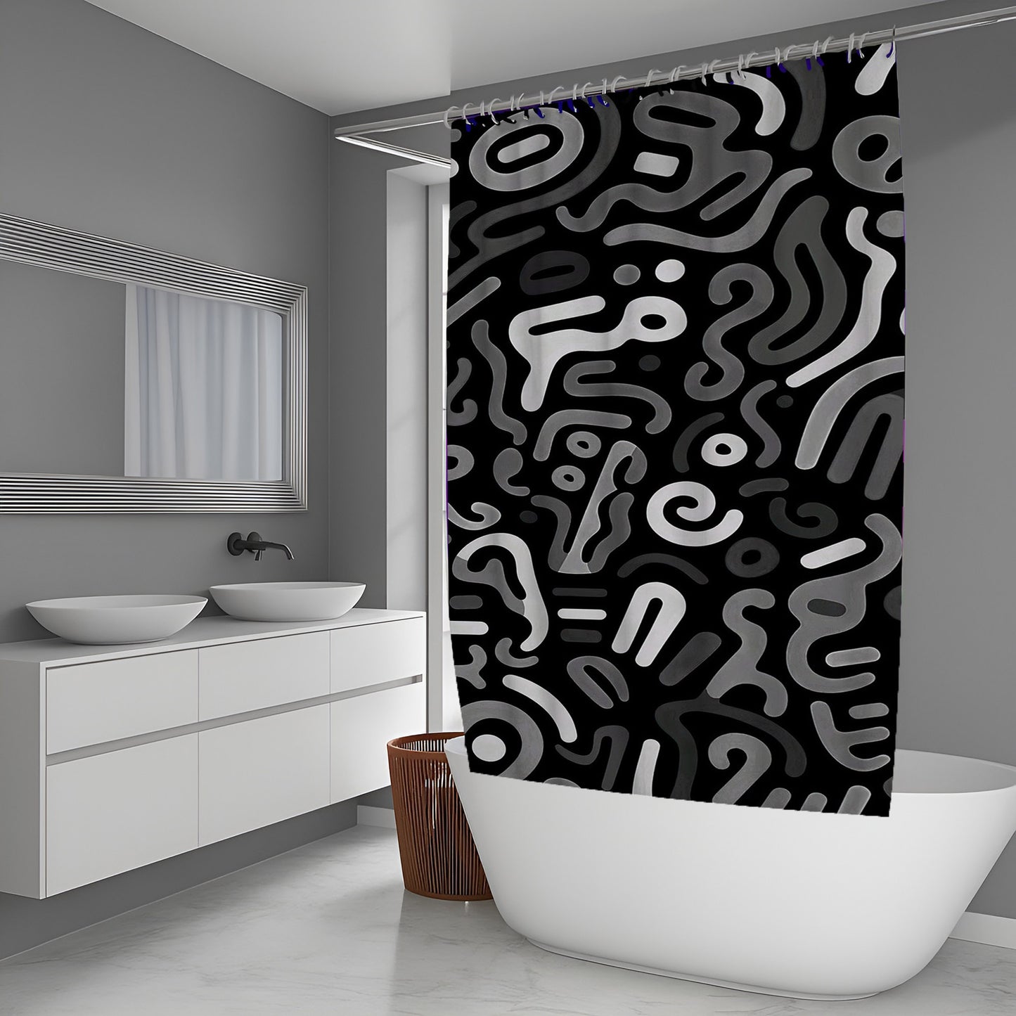 Sunny Doodle Shower Curtains