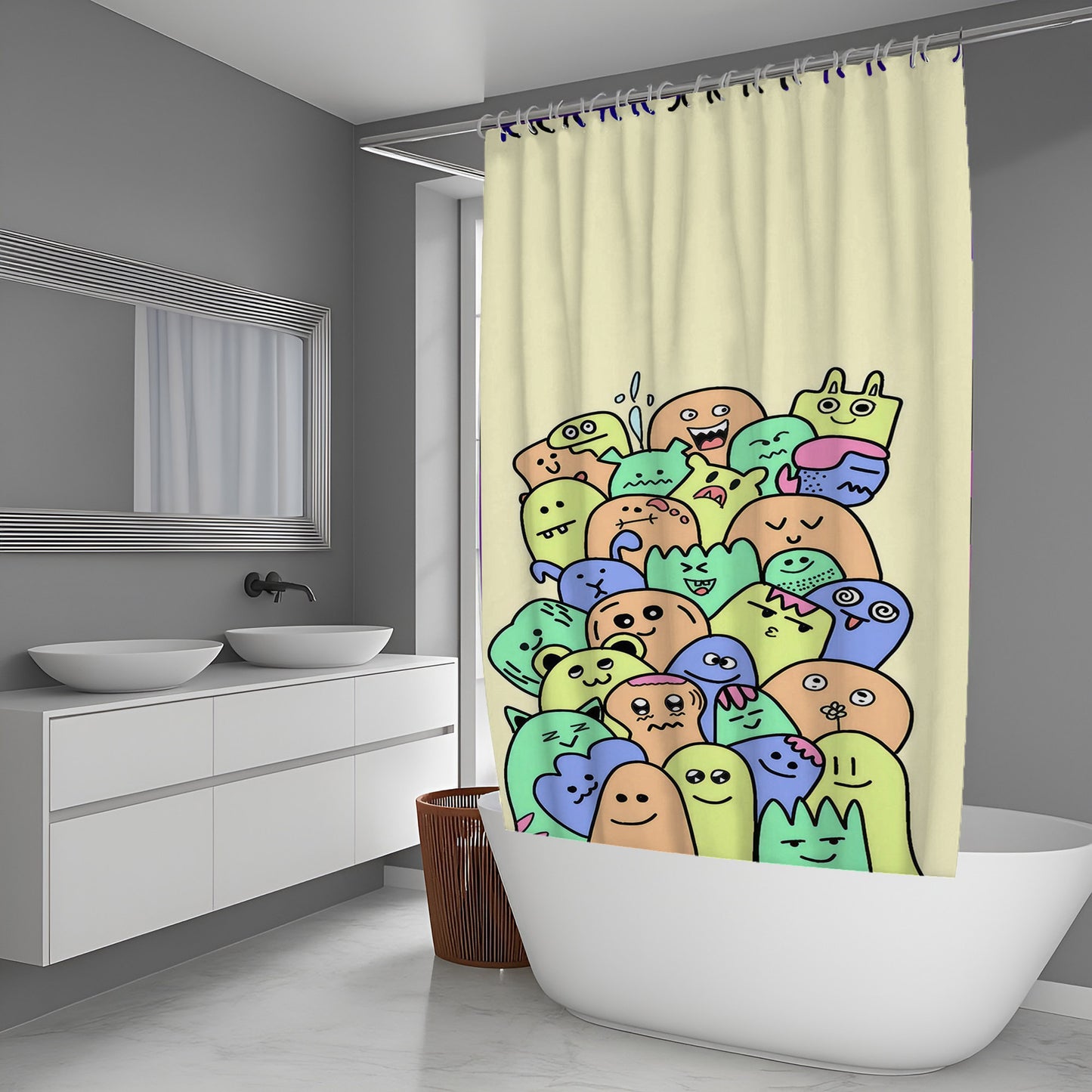 Teddy Doodle Shower Curtains